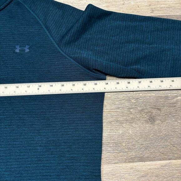 Under Armour UA Storm Fleece Teal Mens XL Loose Fit Cold Gear 1/4 Zip Shirt EUC - Picture 5 of 7